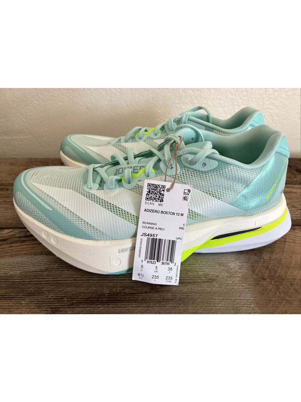 Adidas Adizero Boston 13 W Semi Flash Aqua Running Shoes JS4957 Women’s Size 6.5
